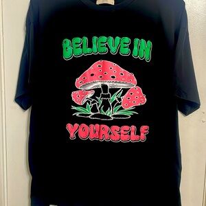 Women’s large black believe in yourself tee shirt